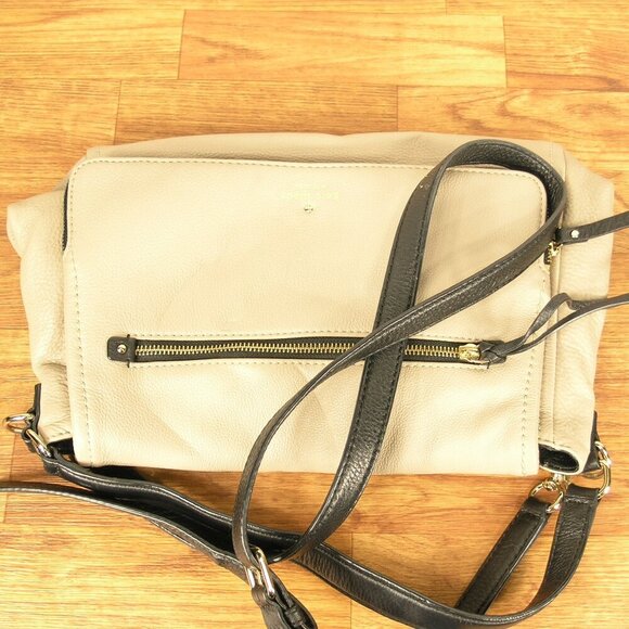 kate spade leather hand/crossbody bag purse 3 zipper, 2 drop-in compartments - Picture 6 of 6